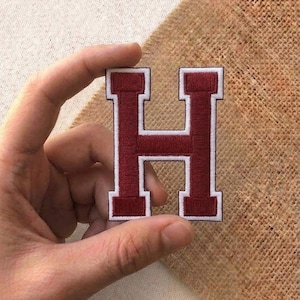 Vintage Crimson College Patch Lot Embroidered Iron On Sew On Retro Academic Style Fan Gear Set