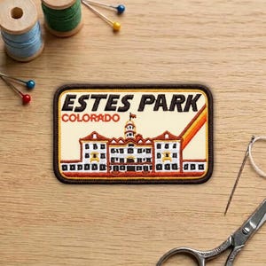 Estes Park Colorado Patch Embroidered Iron On Sew On Rocky Mountain Travel Patch