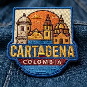 Cartagena Colombia Embroidered Patch or Sticker Iron On Historic Travel Souvenir City Badge