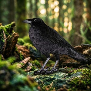 Black Bird Embroidered Patch Iron On Wildlife Nature Applique for Jacket Backpack Hat