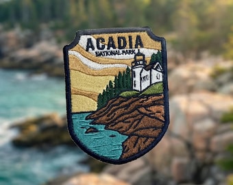 Acadia National Park Embroidered Patch Iron On Maine Hiking Travel Souvenir Badge