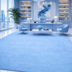 Sky Blue Area Rug, Modern Minimalist Living Room Rug, Soft Contemporary Carpet, Scandinavian Bedroom Rug, Light Blue Neutral Home Decor Rug