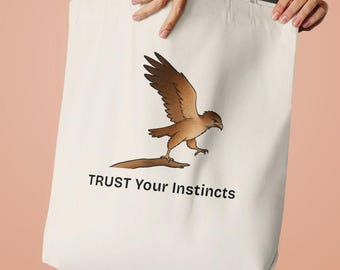 Trust Your Instincts Eagle Tote Bag | Cotton Canvas Tote