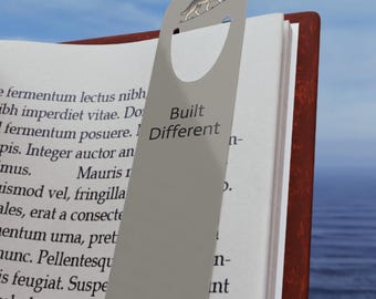 Wolf Illustration Built Different Bookmark, Encouragement Gift