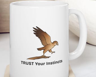 Eagle Fledging Illustration Mug, Daily Positive Reminder Ceramic Mug