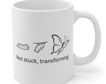 Custom Name Affirmation Mug,Healing Isn’t Loud Mug, Mental Health Awareness Gift, Butterfly Mug,Self Healing Quote Cup, Anxiety Support Gift
