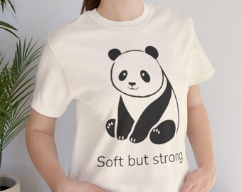 Soft But Strong Shirt, Mental Health Awareness Tee, Self Love Shirt, Cute Panda T-Shirt, Emotional Strength Tee, Introvert Confidence Shirt