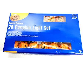 Ensemble de 20 guirlandes lumineuses citrouilles irisées vintage, 13 pi Halloween Works