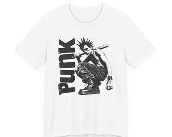 Punk Mohawk Illustration Tee | Grunge Punk Rock Shirt