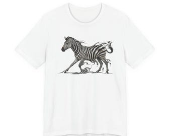 Zebra Ink Sketch Tee | Running Zebra Illustration Shirt
