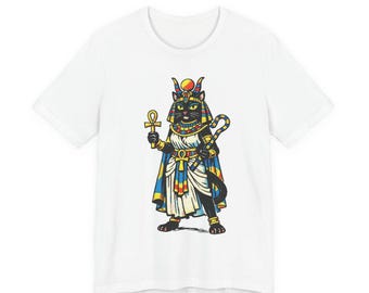 Anubis Cat Pharaoh T-Shirt | Egyptian God Illustration, Ancient Egypt Tee