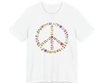 Floral Peace Sign T-Shirt | Flower Peace Symbol Tee