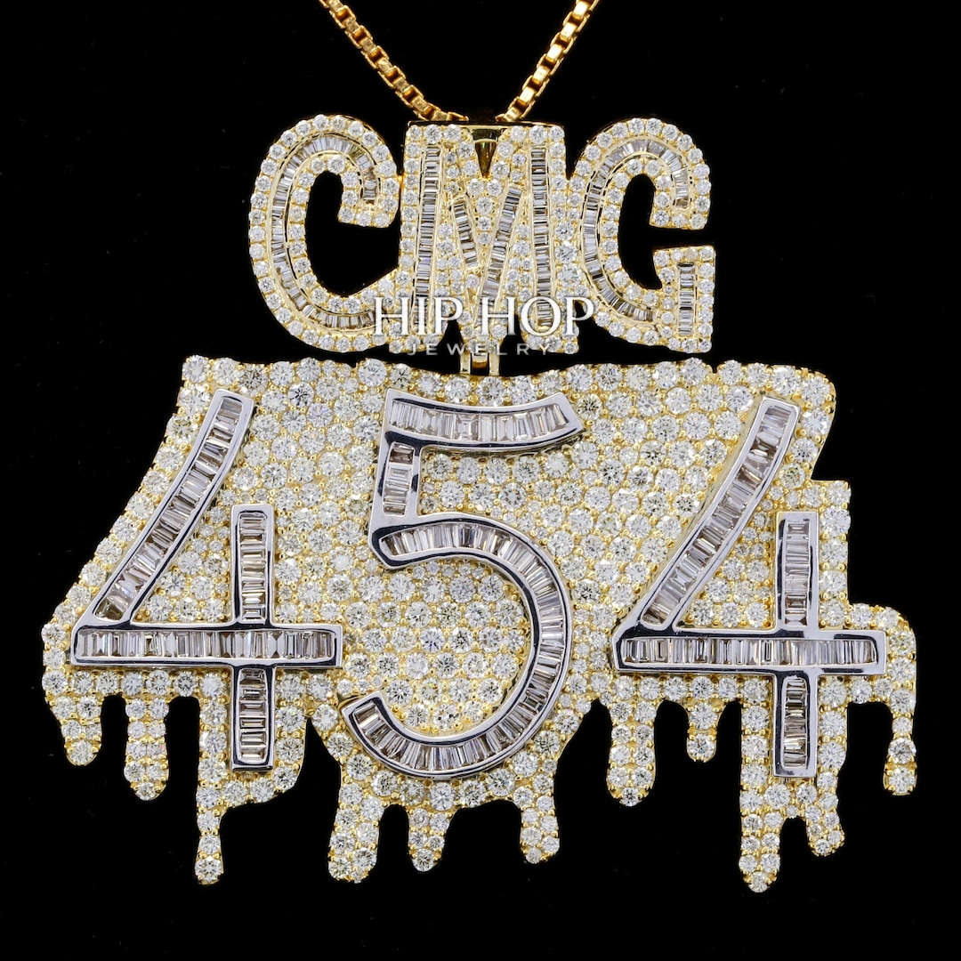 Custom Number Pendant, Sports Team Number Jewelry, Icy Dripping Numbers ...