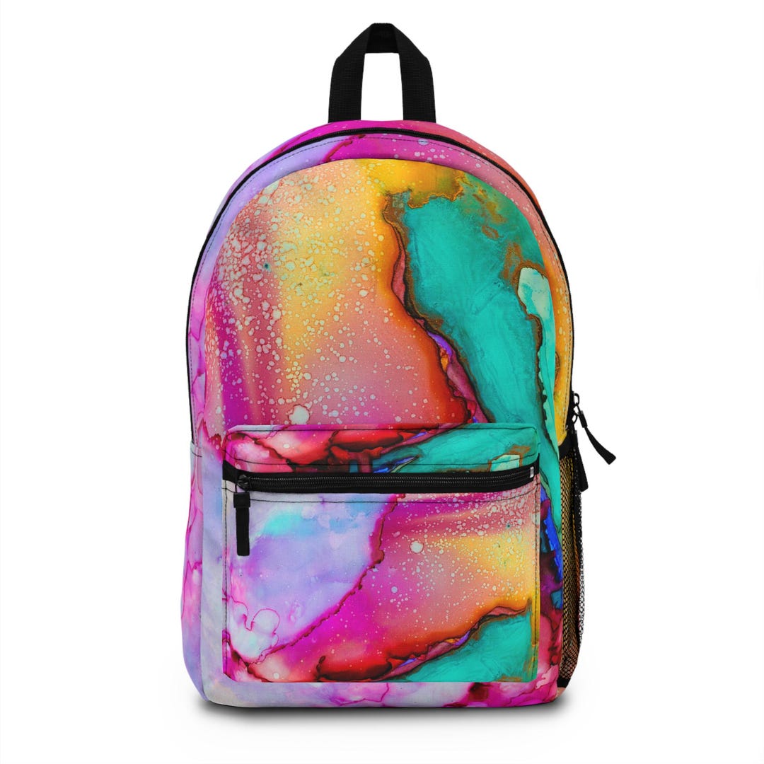 Vibrant Abstract Backpack, Colorful School Bag, Trendy Travel Backpack ...