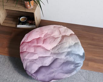 LuxeByMimi Custom Name Round Tufted Floor Pillow Cozy Boho Seating