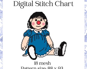 Molly the Doll - The Big Comfy Couch- Digital Needlepoint Chart | Make your own Canvas | Downloadable File