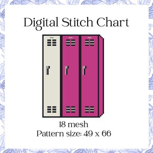 Sharpay Evans' Locker - Digital Needlepoint Chart | 18 mesh | Downloadable File