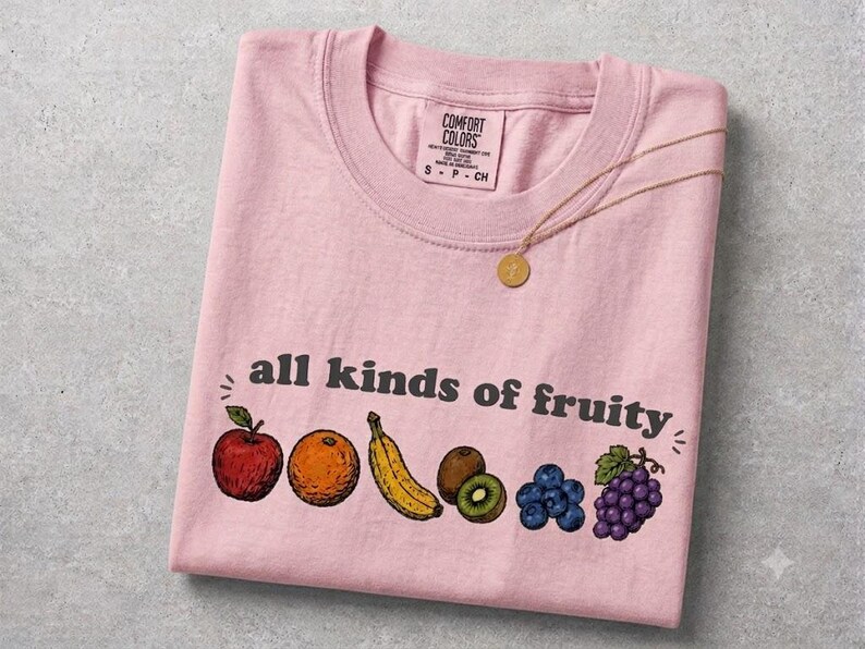 Funny Fruit Shirt, All Kinds of Fruity Tee, Colorful Fruit Graphic T-Shirt, Cute Retro Summer Shirt, Fruit Lover Gift image 3