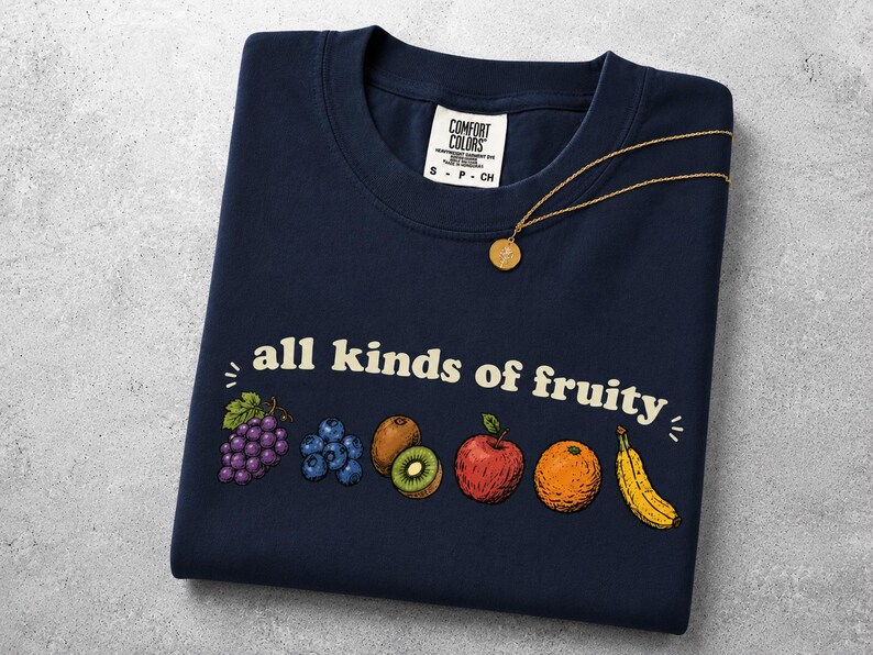 Funny Fruit Shirt, All Kinds of Fruity Tee, Colorful Fruit Graphic T-Shirt, Cute Retro Summer Shirt, Fruit Lover Gift image 4