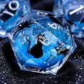 DND Dice Set | Black Cat Liquid Core Dice | Handmade Sharp Edge Resin Dice | Polyhedral RPG Dice for D&D | D20 TTRPG Gift for Gamers
