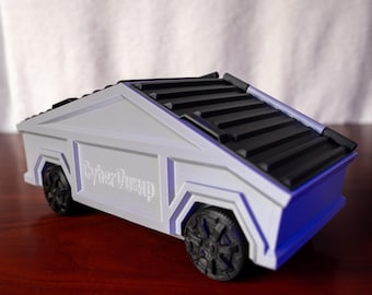 3D Printed Cybertruck Dumpster "CyberDump" with Functional Lids for Desktop Decoration and Organization