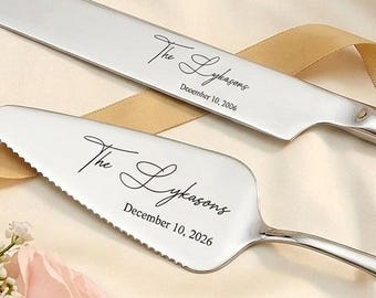 Set personalizzato per il taglio della torta nuziale, spatola personalizzata per torta nuziale, regalo per addio al nubilato, regali di nozze.