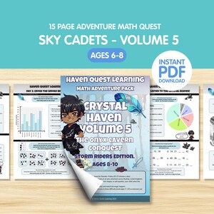 Vol 5 Sky Cadets Math Quest Ages 6-8 | Critical Thinking Printable Adventure PDF