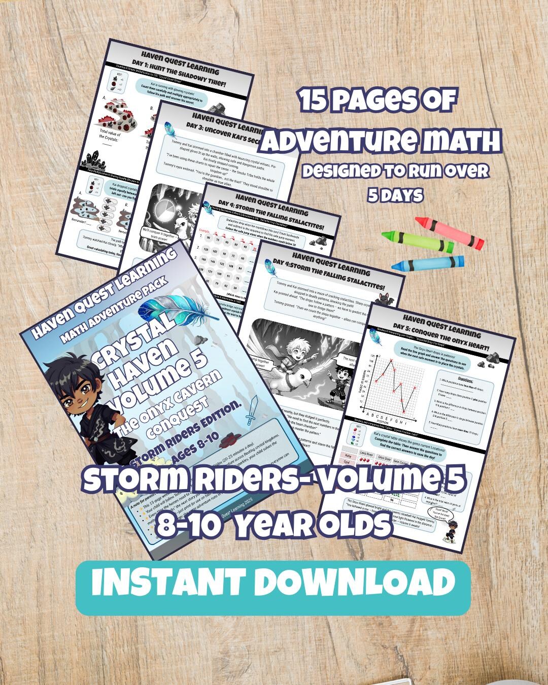 Vol 5 Storm Riders Math Quest Ages 8-10 | Fun Adventure Math Printable ...