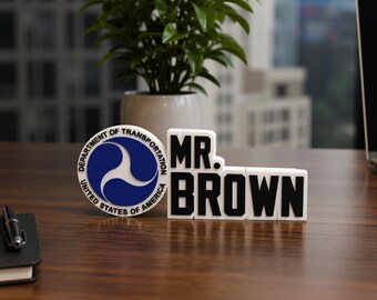 Personalized DOT Desk Name Plate: custom desk sign, gifts for teacher, Customized nameplate
