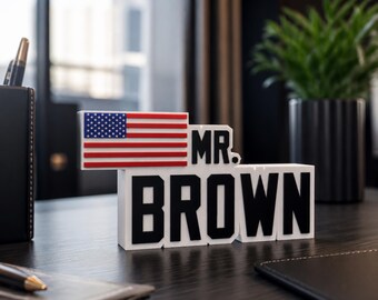 Personalized USA Desk Name Plate: office decor sign, Desk Decoration, cute desk decor