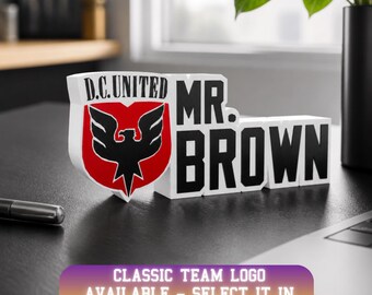 Personalized Washington Soccer Desk Name Plate: teacher keepsake, Job Title Sign, Desk Name Plate