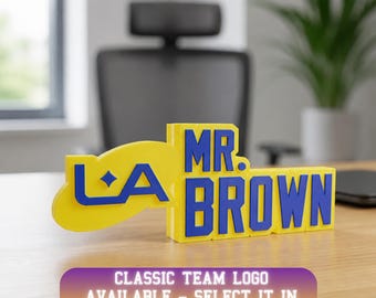 Personalized LA Soccer Desk Name Plate: Classroom Signage, Teacher Desk Decor, Desk Accessories