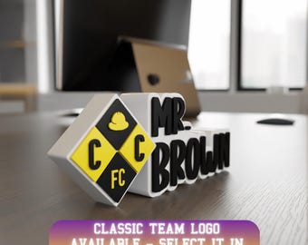 Personalized Columbus Soccer Desk Name Plate: custom sports sign, home office gift, Office Supplies