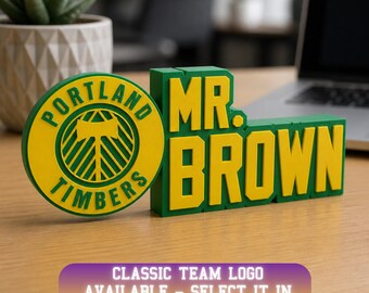 Personalized Portland Soccer Desk Name Plate: Desk Decoration, phd name plate, Office décor