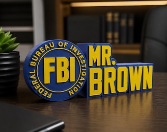 Personalized FBI Desk Name Plate: office desk sign, personalized plaque, boss name plaque