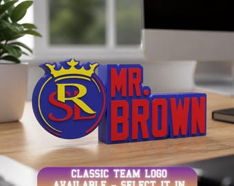 Personalized Real Salt Soccer Desk Name Plate: daughter gift, professional gift, custom desk sign