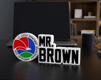 Personalized DEA Desk Name Plate: personalized sign, principal name plate, get by christmas