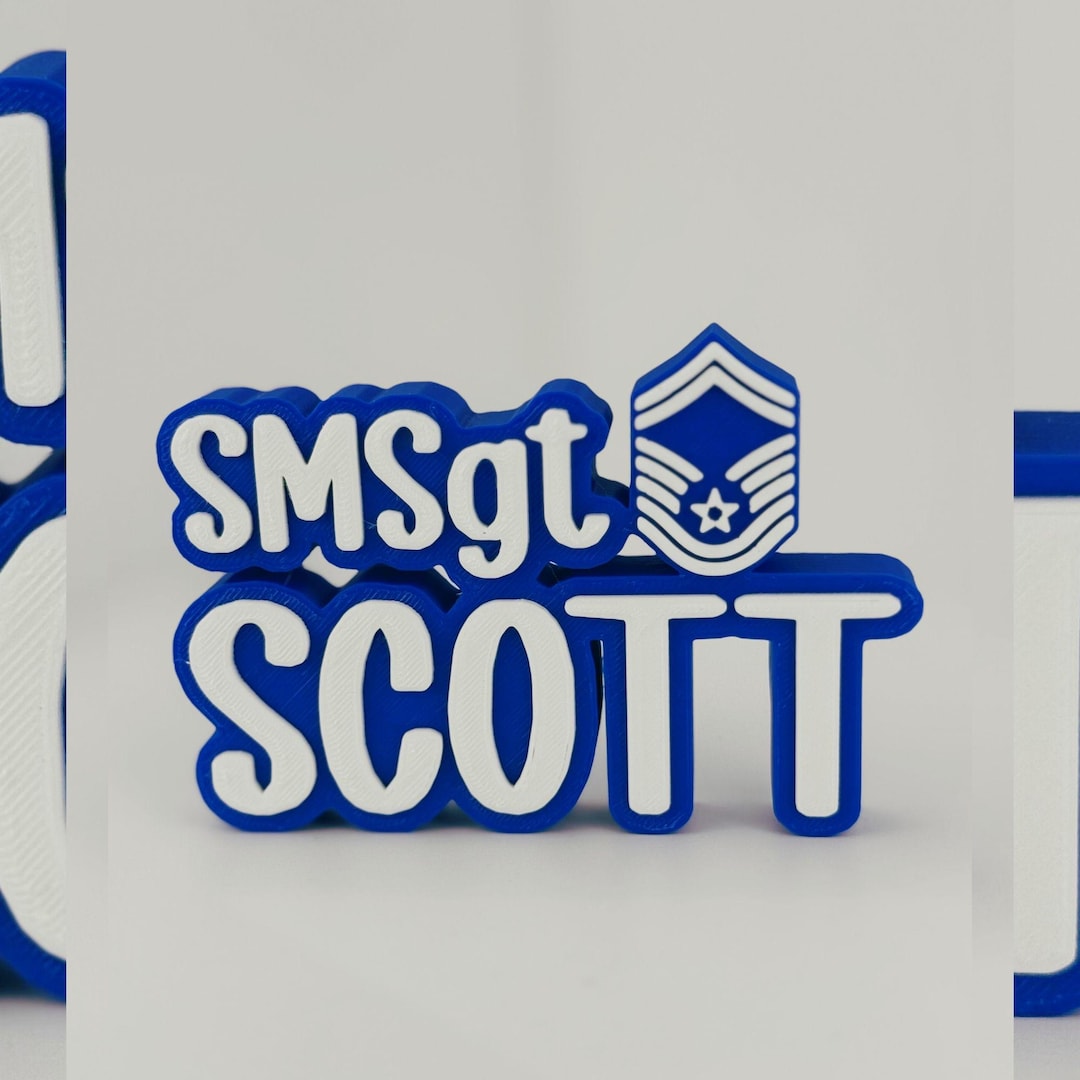 Smsgt Personalized Air Force Senior Master Sergeant Desk Name Plate, Smsgt ...