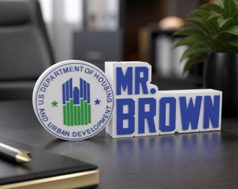Personalized HUD Desk Name Plate: personalized name, custom company title, daughter gift