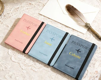 Portapasaportes personalizado – Protección RFID para viajeros, regalo de viaje personalizado, regalo para equipos, con tu logotipo