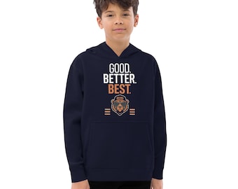 Kids Chicago Bears Hoodie: Navy Fan Sweatshirt, 'Good Better Decent'