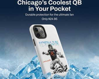 Custodia per iPhone Caleb Williams Iceman Chicago Bears, protezione durevole per il telefono, oggetto da collezione NFL