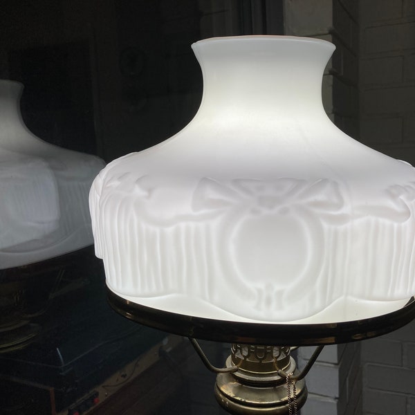 Aladdin Milk Glass Oil Lamp Globe 10'' fitter