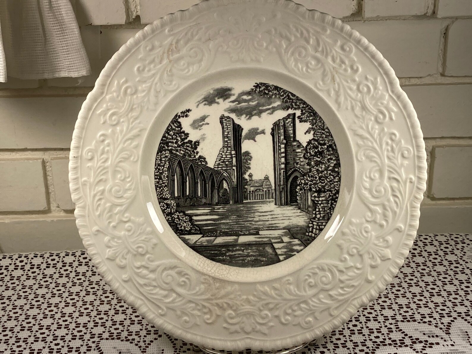 Vintage Royal Cauldon Glastonbury Abbey Souvenir Plate Etsy