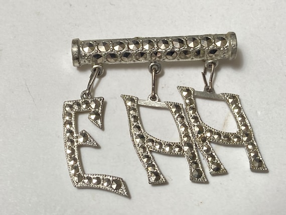 2 Movable Letter Brooches 3 Initials E H H 1920's… - image 2