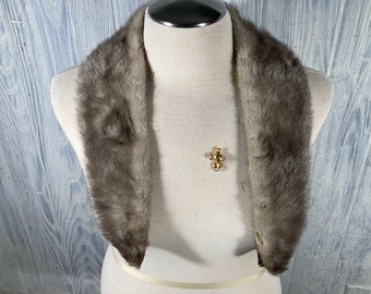 Vintage Silver Mink Collar SHOWN on a Silver Velvet Blazer size 8 by Anthropologie