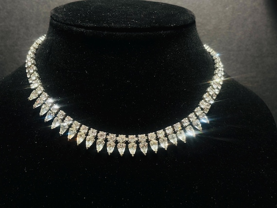 WeissCo Mint Lead Crystal Rhinestone Choker