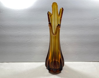 Viking no. 6703 Amber Glass Swung Vase