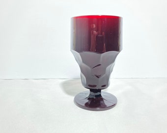 Anchor Hocking Royal Ruby Georgian Footed Glass 1938-67