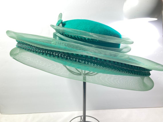 Deborah NY Emerald Green Wool Felt Hat - image 5